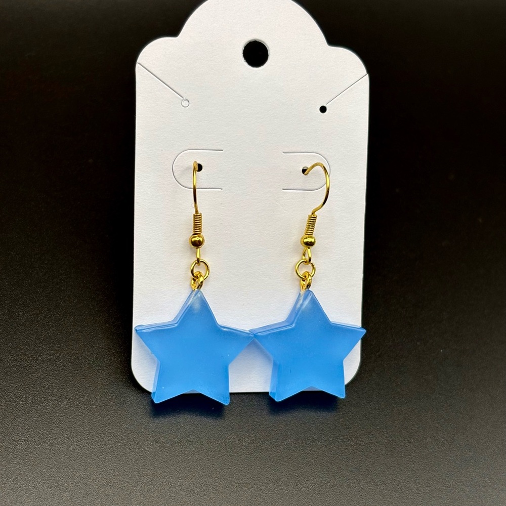 Glow in the Dark Star Earrings- HANDMADE